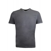 191003-Grey V  Neck %100 Cotton Tshirt