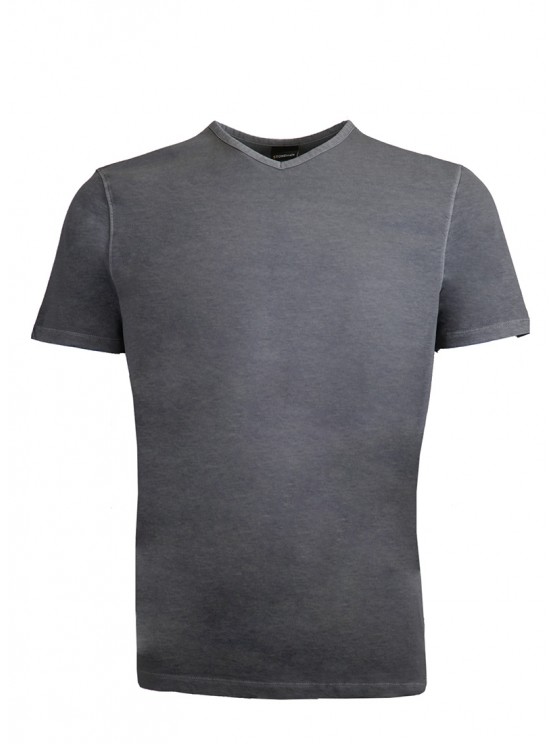 191003-Grey V  Neck %100 Cotton Tshirt