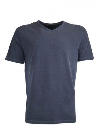 191003-Navy Blue V  Neck %100 Cotton Tshirt