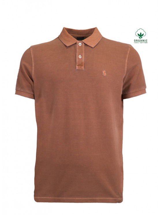 Brown Organic Cotton Polo Shirt