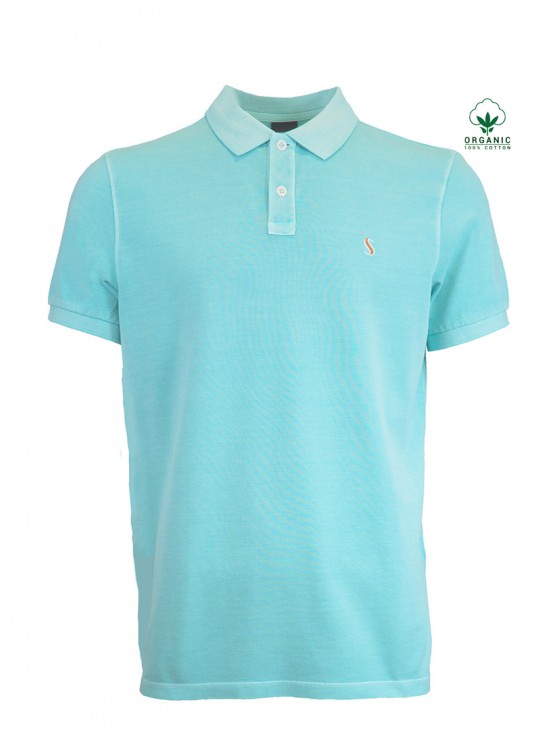 Light Turquoise Organic Cotton Polo Shirt