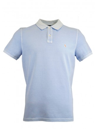 Light Blue %100 Cotton Pique Polo Shirt