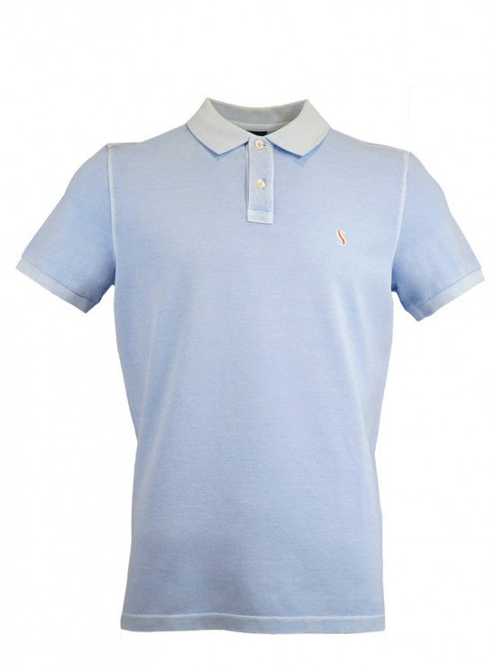 Light Blue %100 Cotton Pique Polo Shirt