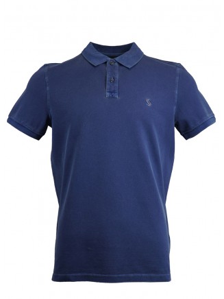 Navy Blue %100 Cotton Pique Polo Shirt