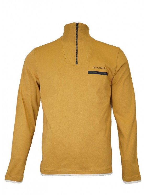 Mustard Troyer Neck Sweatshirt