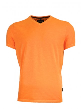 V Neck Orange T-Shirt