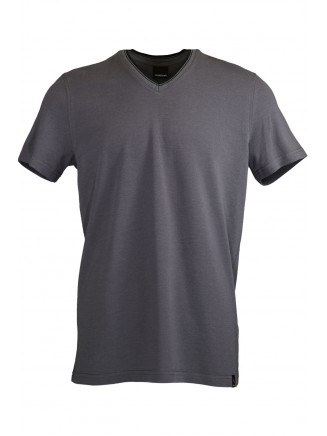 Grey V Neck Detailed T-shirt